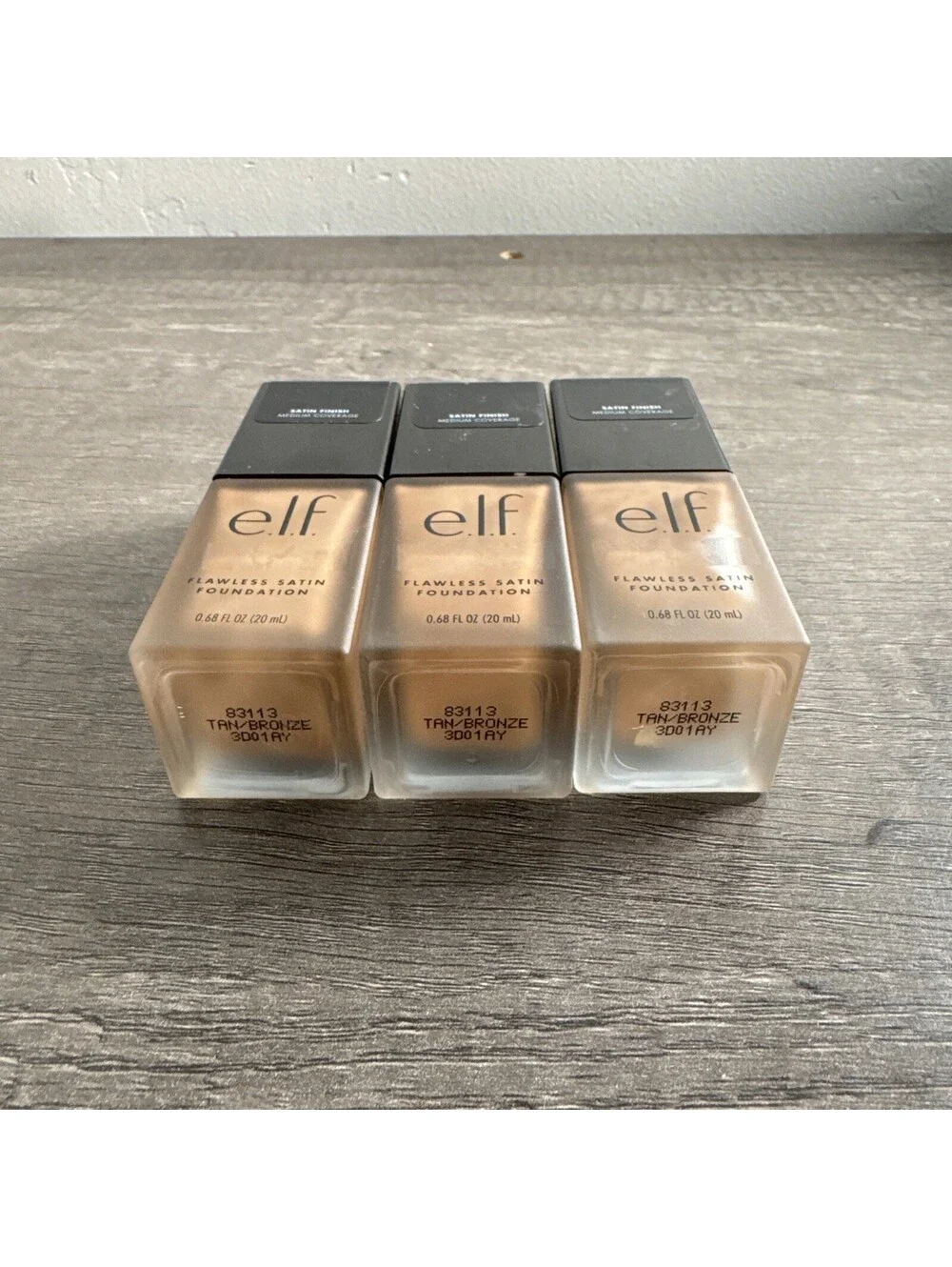 3 Pack elf Flawless Satin Foundation 420 Tan Bronze #83113